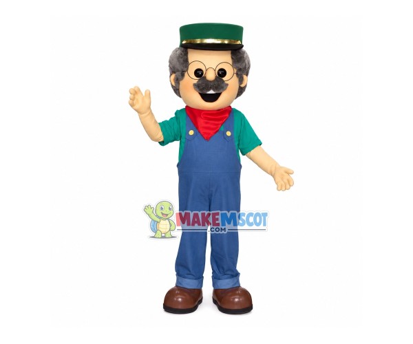 Elder Bearded Man In Uniform Mascot Costume Elder Bearded Man In Uniform Mascot Costume