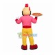 Restaurant Clerk Holding Pizza Mascot Costume Restaurant Clerk Holding Pizza Mascot Costume