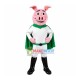 Pink Pig Wearing Super Outfit Mascot Costume Pink Pig Wearing Super Outfit Mascot Costume
