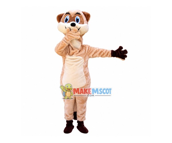 Surprised The Slim Squirrel Mascot Costume Surprised The Slim Squirrel Mascot Costume