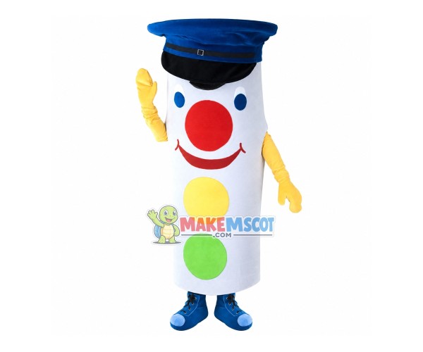 Cartoon Traffic Light Wearing Cap Mascot Costume Cartoon Traffic Light Wearing Cap Mascot Costume