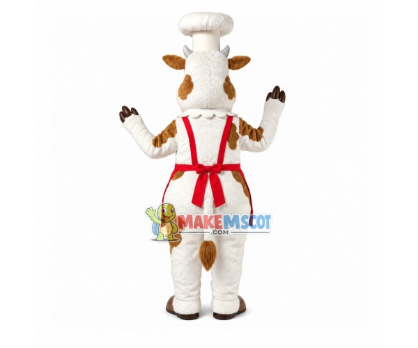 Cow Dessert Chef of Western Restaurant Mascot Costume Cow Dessert Chef of Western Restaurant Mascot Costume