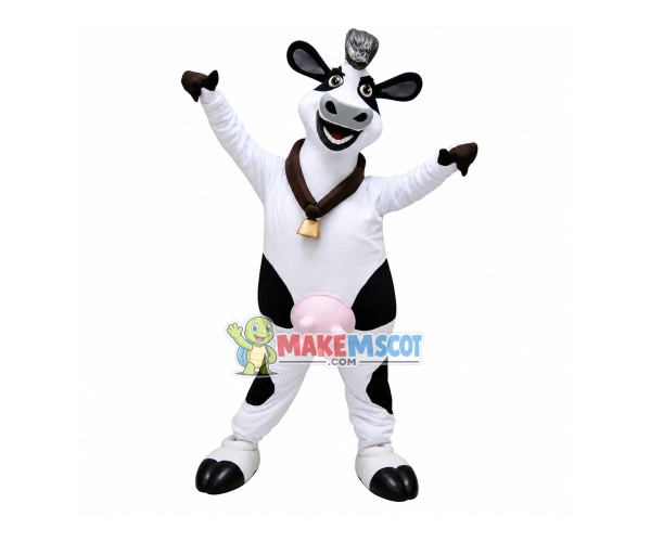Milk Cow With Reminder Bell Mascot Costume Milk Cow With Reminder Bell Mascot Costume