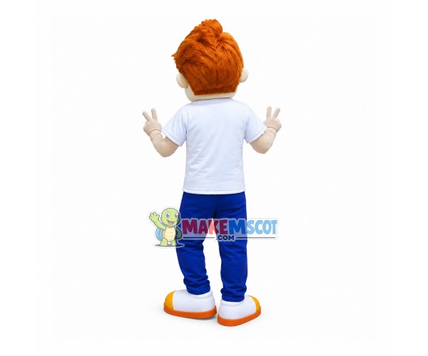 Sunny Boy With Handsome Hairstyle Mascot Costume Sunny Boy With Handsome Hairstyle Mascot Costume