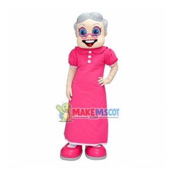 Elderly Couple Wearing Formal Suit Mascot Costume