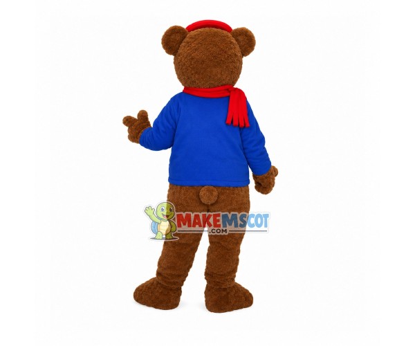 Teddy Bear In The Button Shirt Mascot Costume