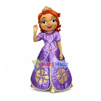 The Dark Skinned Version of Princess Sophia Mascot Costume The Dark Skinned Version of Princess Sophia Mascot Costume