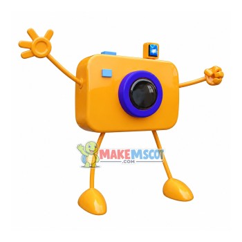 Yellow Camera for Timed Photos Mascot Costume Yellow Camera for Timed Photos Mascot Costume