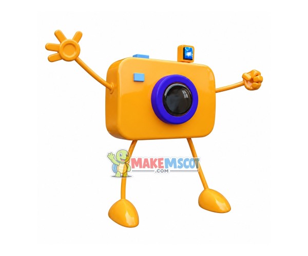 Yellow Camera for Timed Photos Mascot Costume Yellow Camera for Timed Photos Mascot Costume