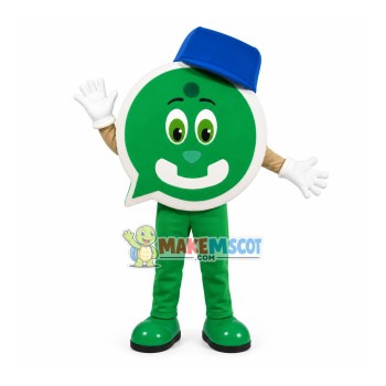 Green Logo of Communication Software Mascot Costume Green Logo of Communication Software Mascot Costume