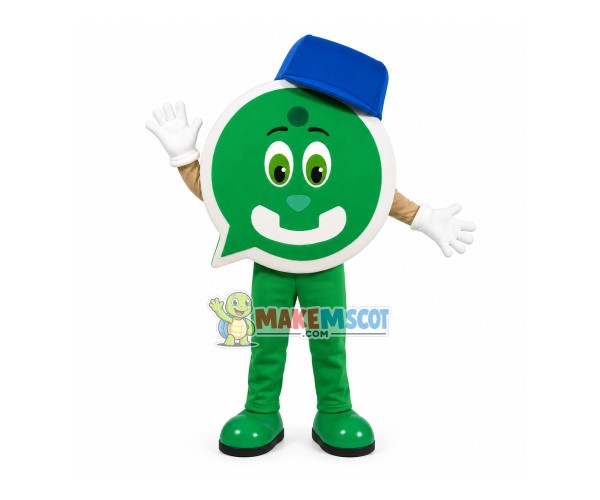 Green Logo of Communication Software Mascot Costume Green Logo of Communication Software Mascot Costume