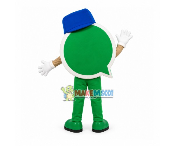 Green Logo of Communication Software Mascot Costume Green Logo of Communication Software Mascot Costume