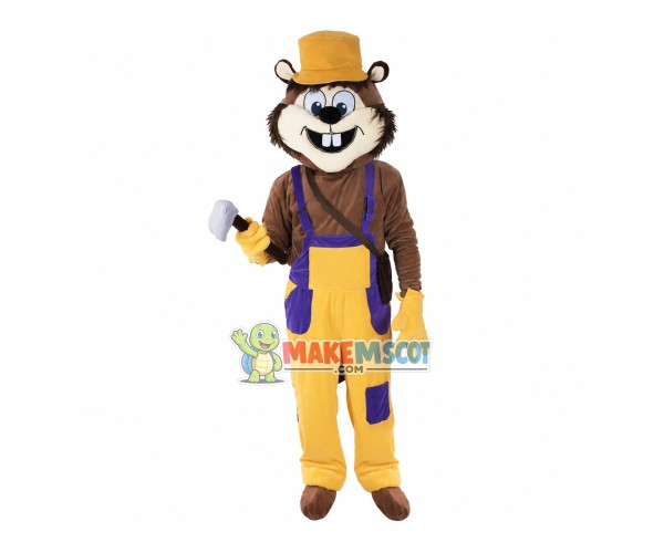Hardworking Miner Squirrel Mascot Costume Hardworking Miner Squirrel Mascot Costume