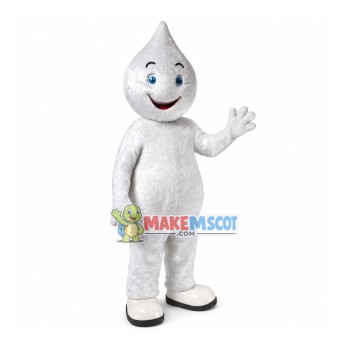 Adult Cartoon Soft White Raindrop Mascot Costume Adult Cartoon Soft White Raindrop Mascot Costume