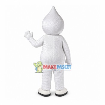 Adult Cartoon Soft White Raindrop Mascot Costume Adult Cartoon Soft White Raindrop Mascot Costume