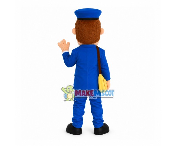 Conscientious Postman Carrying Letter Bag Mascot Costume Conscientious Postman Carrying Letter Bag Mascot Costume