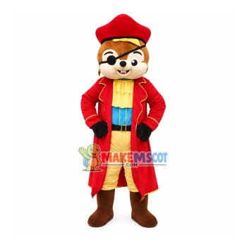 One-eyed Pirate Squirrel Mascot Costume