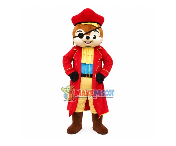 One-eyed Pirate Squirrel Mascot Costume One-eyed Pirate Squirrel Mascot Costume