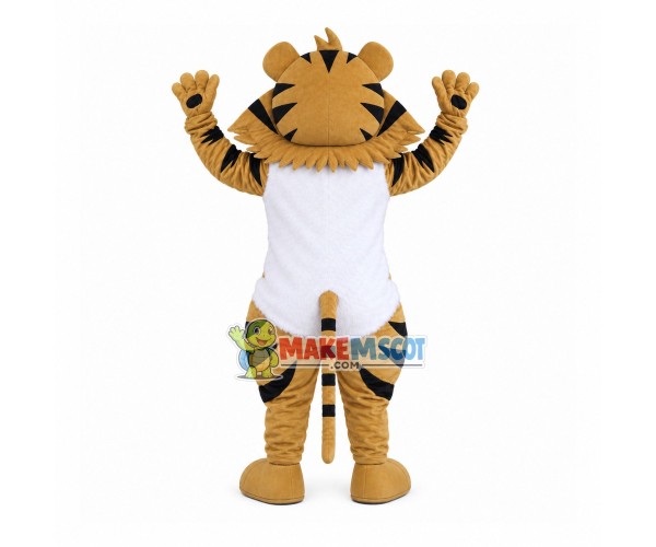 Cheering Tiger With Soft Belly Mascot Costume Cheering Tiger With Soft Belly Mascot Costume