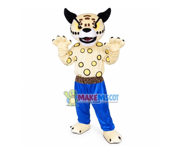Swift Leopard With Blue Sports Pants Mascot Costume Swift Leopard With Blue Sports Pants Mascot Costume