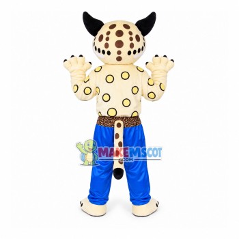 Swift Leopard With Blue Sports Pants Mascot Costume Swift Leopard With Blue Sports Pants Mascot Costume