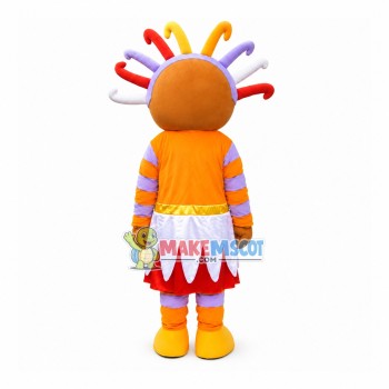 Upsy Daisy With Stamen Hair Cartoon Mascot Costume Upsy Daisy With Stamen Hair Cartoon Mascot Costume