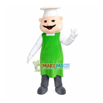 Fat Chef With Smiley Face Mascot Costume Fat Chef With Smiley Face Mascot Costume