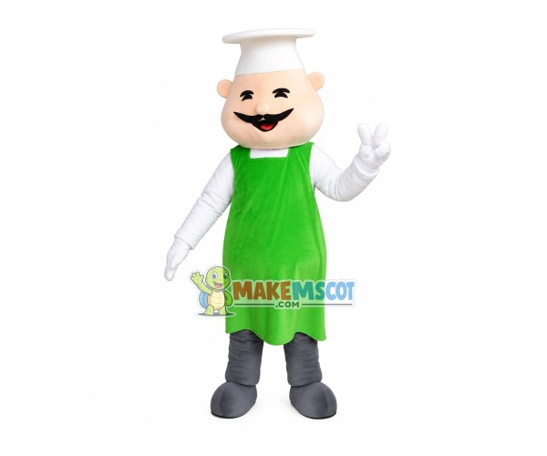 Fat Chef With Smiley Face Mascot Costume Fat Chef With Smiley Face Mascot Costume