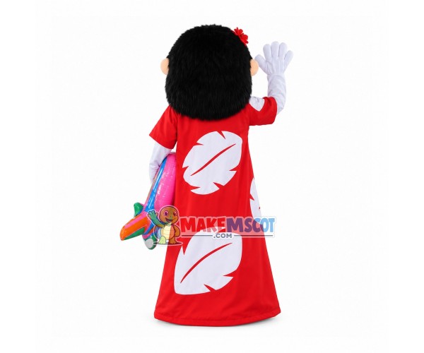 Glad Girl In The Red Long Dress Mascot Costume Glad Girl In The Red Long Dress Mascot Costume