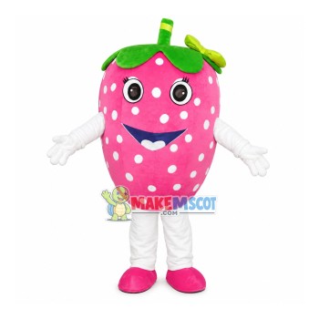 Crossbred Pink Strawberry Cartoon Mascot Costume