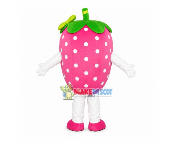 Crossbred Pink Strawberry Cartoon Mascot Costume