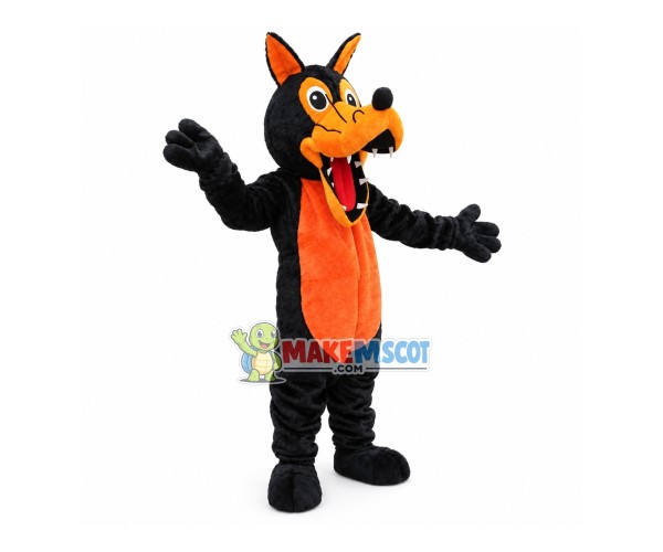 Adult Sharp Teeth Black Wolf Mascot Costume Adult Sharp Teeth Black Wolf Mascot Costume