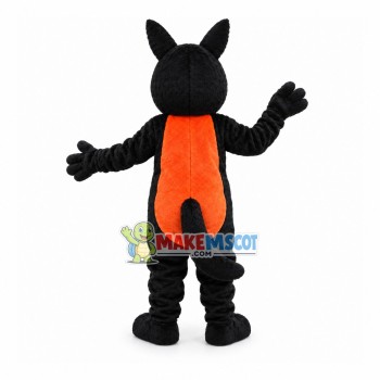 Adult Sharp Teeth Black Wolf Mascot Costume Adult Sharp Teeth Black Wolf Mascot Costume