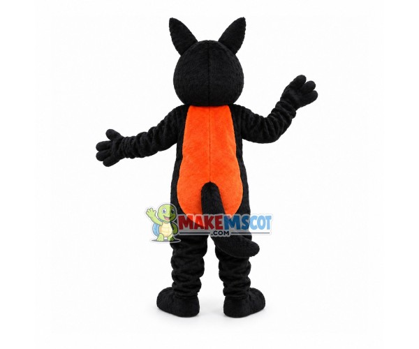 Adult Sharp Teeth Black Wolf Mascot Costume Adult Sharp Teeth Black Wolf Mascot Costume