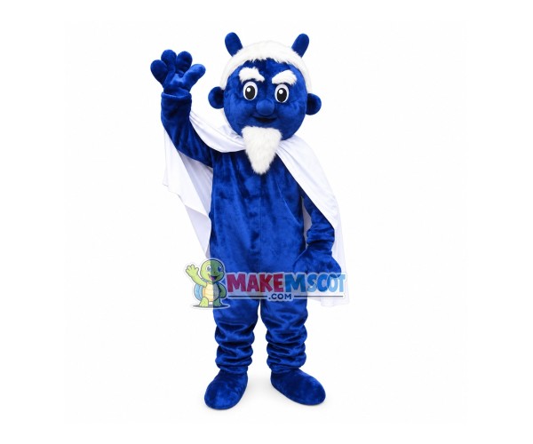 The Leader Elf With White Beard Mascot Costume The Leader Elf With White Beard Mascot Costume