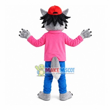 Gray Little Wolf Wearing Fashion Suit Mascot Costume Gray Little Wolf Wearing Fashion Suit Mascot Costume