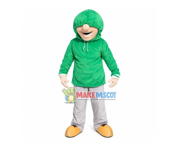 Street Man Wearing Hooded Jacket Mascot Costume