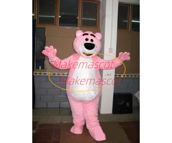 Soft Pink Strawberry Bear Mascot Costume Soft Pink Strawberry Bear Mascot Costume
