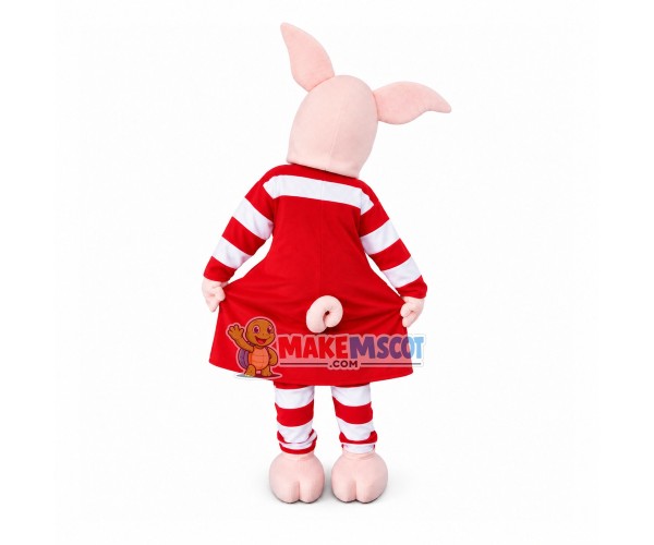 Elegant Pig In Striped Tunic Dress Mascot Costume Elegant Pig In Striped Tunic Dress Mascot Costume