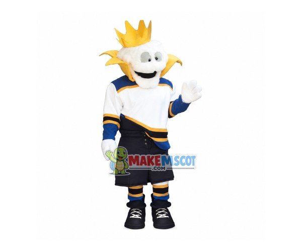 King Of White Plush Monster Mascot Costume