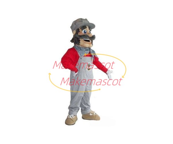Tired Old Milkman On The Farm Mascot Costume Tired Old Milkman On The Farm Mascot Costume