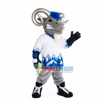 Silver Horned Forceful Antelope Mascot Costume