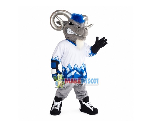 Silver Horned Forceful Antelope Mascot Costume