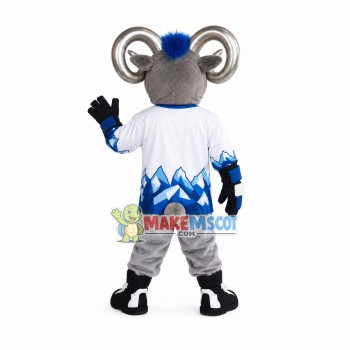 Silver Horned Forceful Antelope Mascot Costume Silver Horned Forceful Antelope Mascot Costume