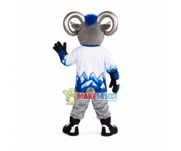 Silver Horned Forceful Antelope Mascot Costume
