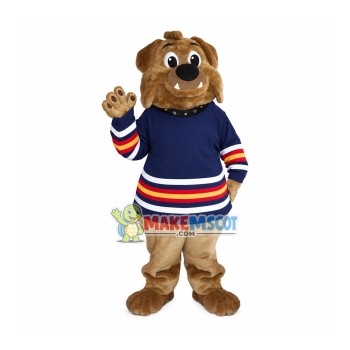 Fan Bulldog Wearing Jersey Mascot Costume Fan Bulldog Wearing Jersey Mascot Costume