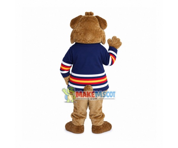 Fan Bulldog Wearing Jersey Mascot Costume Fan Bulldog Wearing Jersey Mascot Costume