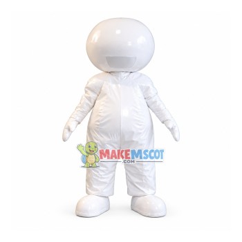 Smooth White Insulated Doll Mascot Costume