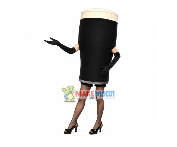 Glass of Dark Beer Cartoon Mascot Costume