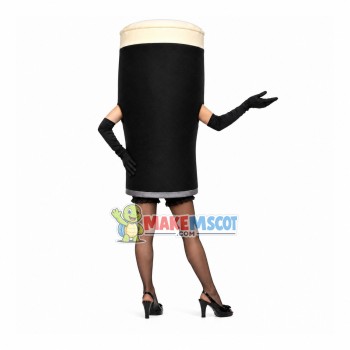 Glass of Dark Beer Cartoon Mascot Costume Glass of Dark Beer Cartoon Mascot Costume